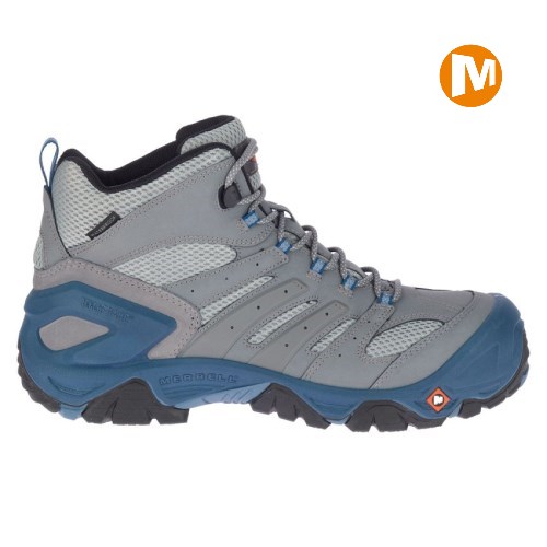 Pánské Pracovní Boty Merrell Strongfield Mid Waterproof Comp Toe Šedé/Blankyt (CZ. WCENJ)